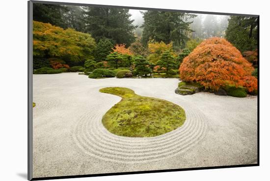 Autumn, Zen garden, Japanese garden, Portland, Oregon, USA-Panoramic Images-Mounted Photographic Print