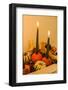 autumnal decoration, pumpkins, candles, detail,-mauritius images-Framed Photographic Print