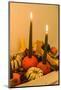 autumnal decoration, pumpkins, candles, detail,-mauritius images-Mounted Photographic Print