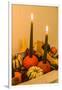 autumnal decoration, pumpkins, candles, detail,-mauritius images-Framed Photographic Print
