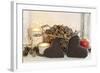 Autumnal Decoration with Hearts from Cord Material-Andrea Haase-Framed Photographic Print