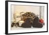 Autumnal Decoration with Hearts from Cord Material-Andrea Haase-Framed Photographic Print