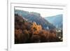 Autumnal Forest and White Rock,Ojcowski National Park, Ojcow, Poland-Curioso Travel Photography-Framed Photographic Print