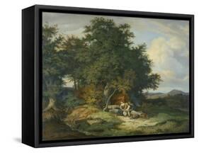 Autumnal Forest with Herders, 1837-Ludwig Richter-Framed Stretched Canvas
