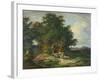 Autumnal Forest with Herders, 1837-Ludwig Richter-Framed Giclee Print