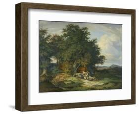 Autumnal Forest with Herders, 1837-Ludwig Richter-Framed Giclee Print