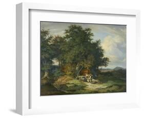 Autumnal Forest with Herders, 1837-Ludwig Richter-Framed Giclee Print