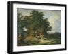Autumnal Forest with Herders, 1837-Ludwig Richter-Framed Giclee Print