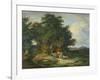 Autumnal Forest with Herders, 1837-Ludwig Richter-Framed Giclee Print