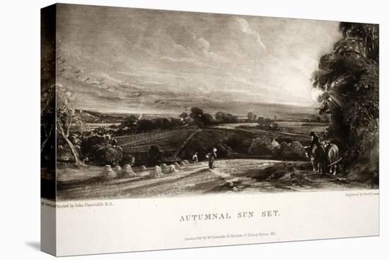Autumnal Sun Set-John Constable-Stretched Canvas