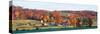 Autumnal trees in farm, Wilmington, Vermont, USA-Panoramic Images-Stretched Canvas