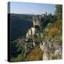 Autumnal View, Rocamadour, Lot, Midi-Pyrenees, France, Europe-Stuart Black-Stretched Canvas