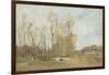 Auvers-Sur-Oise: Daubigny's Pond, C.1855 (Oil on Paper on Canvas)-Jean Baptiste Camille Corot-Framed Giclee Print