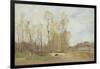 Auvers-Sur-Oise: Daubigny's Pond, C.1855 (Oil on Paper on Canvas)-Jean Baptiste Camille Corot-Framed Giclee Print