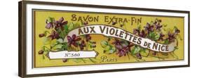 Aux Violettes De Nice Soap Label - Paris, France-Lantern Press-Framed Premium Giclee Print