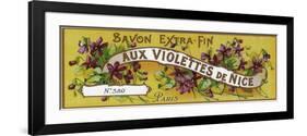 Aux Violettes De Nice Soap Label - Paris, France-Lantern Press-Framed Premium Giclee Print