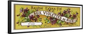 Aux Violettes De Nice Soap Label - Paris, France-Lantern Press-Framed Premium Giclee Print