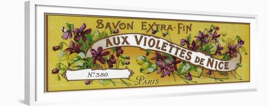 Aux Violettes De Nice Soap Label - Paris, France-Lantern Press-Framed Premium Giclee Print
