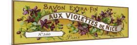 Aux Violettes De Nice Soap Label - Paris, France-Lantern Press-Mounted Premium Giclee Print