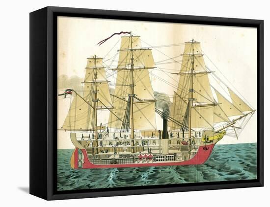 Auxiliary Steamship-null-Framed Stretched Canvas