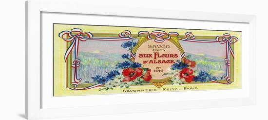 Auz Fleurs D' Alsace Soap Label - Paris, France-Lantern Press-Framed Art Print