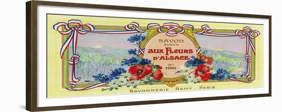 Auz Fleurs D' Alsace Soap Label - Paris, France-Lantern Press-Framed Premium Giclee Print