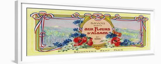 Auz Fleurs D' Alsace Soap Label - Paris, France-Lantern Press-Framed Premium Giclee Print