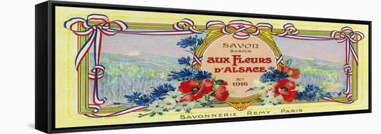 Auz Fleurs D' Alsace Soap Label - Paris, France-Lantern Press-Framed Stretched Canvas