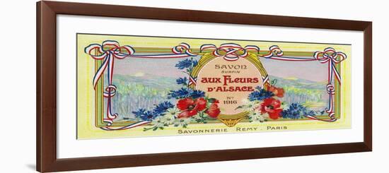 Auz Fleurs D' Alsace Soap Label - Paris, France-Lantern Press-Framed Art Print