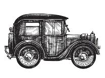 Old Car on a White Background. Sketch-AVA Bitter-Art Print