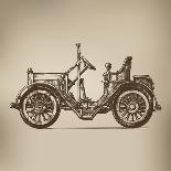 Old Car on a White Background. Sketch-AVA Bitter-Art Print