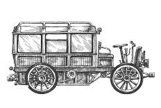 Old Car on a White Background. Sketch-AVA Bitter-Art Print