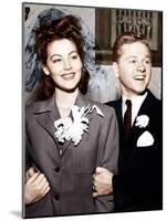 Ava Gardner and Mickey Rooney after their wedding, January, 1942-null-Mounted Photo