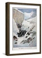 Avalanche at Mont Saint-Bernard, Switzerland, 1897-Henri Meyer-Framed Giclee Print