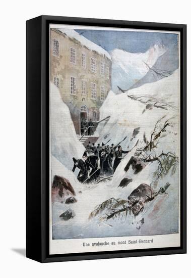 Avalanche at Mont Saint-Bernard, Switzerland, 1897-Henri Meyer-Framed Stretched Canvas