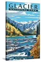 Avalanche Lake - Glacier National Park, Montana-Lantern Press-Stretched Canvas