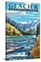 Avalanche Lake - Glacier National Park, Montana-Lantern Press-Stretched Canvas