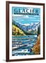 Avalanche Lake - Glacier National Park, Montana-Lantern Press-Framed Art Print