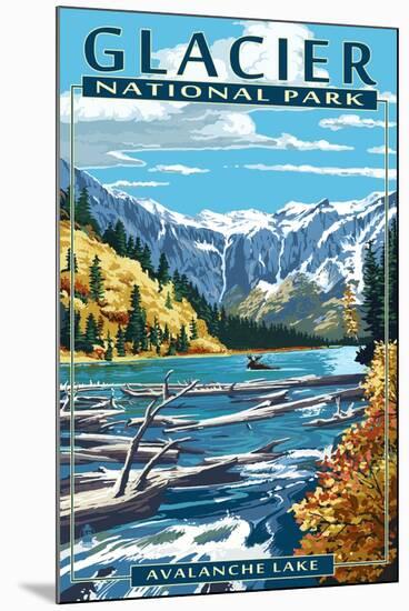 Avalanche Lake - Glacier National Park, Montana-Lantern Press-Mounted Art Print