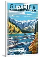 Avalanche Lake - Glacier National Park, Montana-Lantern Press-Framed Art Print