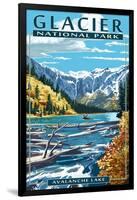 Avalanche Lake - Glacier National Park, Montana-Lantern Press-Framed Art Print