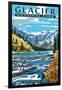 Avalanche Lake - Glacier National Park, Montana-Lantern Press-Framed Art Print