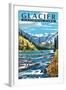 Avalanche Lake - Glacier National Park, Montana-Lantern Press-Framed Art Print