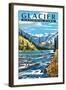 Avalanche Lake - Glacier National Park, Montana-Lantern Press-Framed Art Print