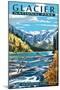 Avalanche Lake - Glacier National Park, Montana-Lantern Press-Mounted Art Print