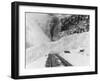 Avalanche of snow across railroad tracks Photograph - Alaska-Lantern Press-Framed Art Print