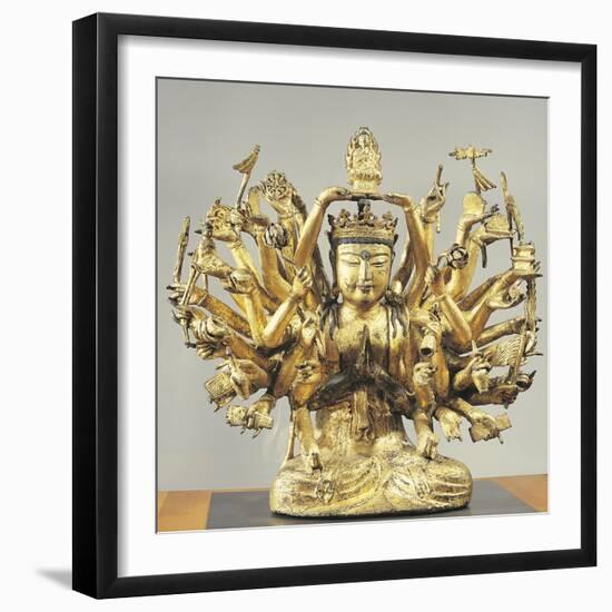 Avalokitesvara with Thousand Arms, Gilded Wooden Statue, from the Temple of Tongbang-Sa-null-Framed Giclee Print