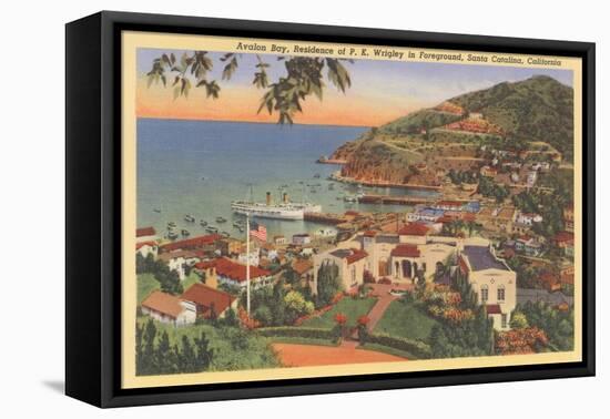 Avalon Bay, P.K. Wrigley Home, Santa Catalina-null-Framed Stretched Canvas