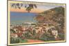 Avalon Bay, P.K. Wrigley Home, Santa Catalina-null-Mounted Art Print