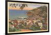 Avalon Bay, P.K. Wrigley Home, Santa Catalina-null-Framed Art Print